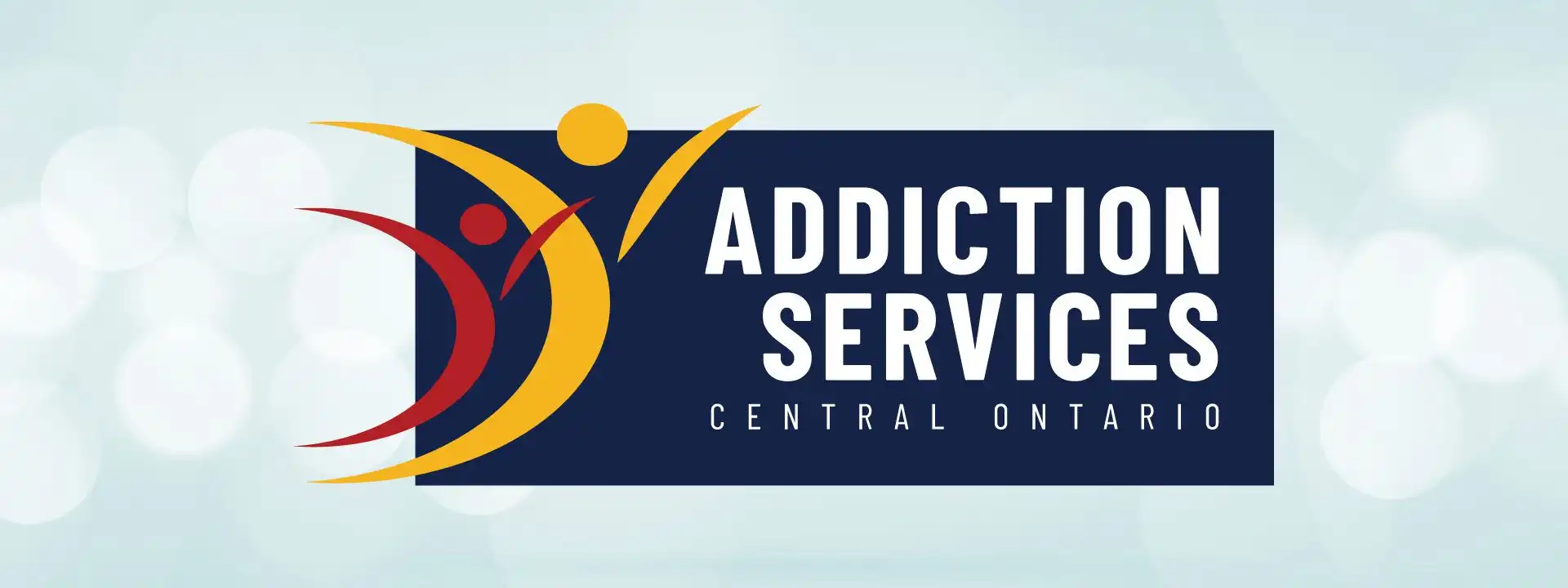 Addictions Services Central Ontario logo on light green bokeh background